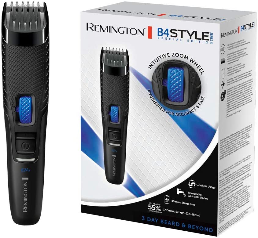 Remington beard trimmer men B4 17 length settings 0.4-18mm high quality self-sharpening stainless steel blades LED charge indicator hair clipper beard trimmer MB4001