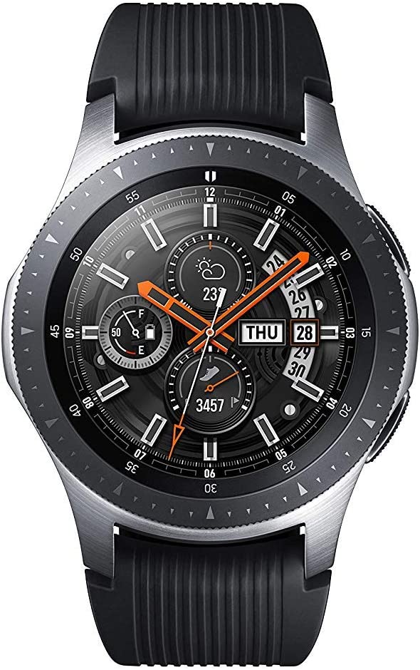 Samsung Galaxy Watch, Runde Bluetooth Smartwatch Für Android, drehbare Lünette, Fitness-tracker, 46mm, ausdauernder Akku, inklusive 2x araree Schutzfolie, Silber (Deutche Version) 46 mm Bluetooth Silber