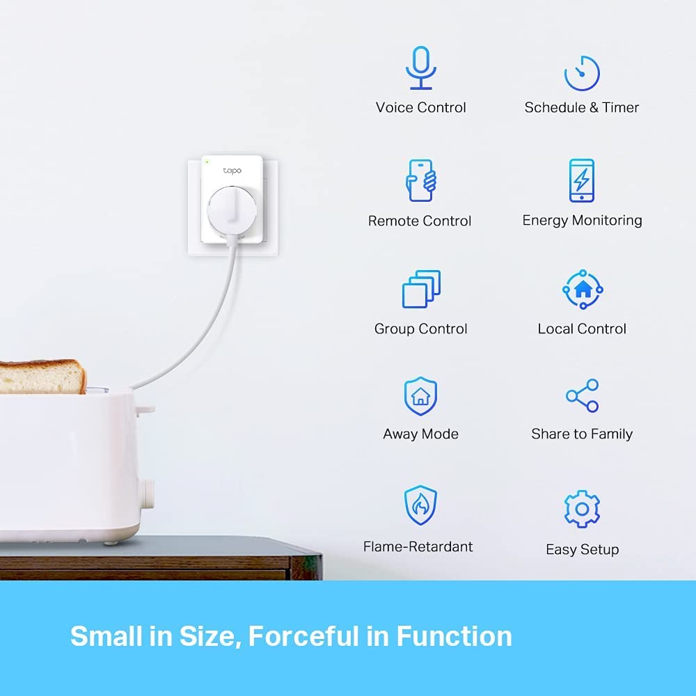 TP-Link Tapo Smart WLAN Steckdose Tapo P110 Energieverbrauchsmesser Smart Home Alexa Steckdose funktioniert mit Alexa Google Home Sprachsteuerung Fernzugriff Mini 4 Pack Mini Verbrauchsanzeige