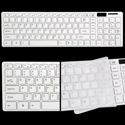 Accessotech schlank weiß Drahtlose Tastatur & wireless Optische Maus Set PC Laptop Windows 7