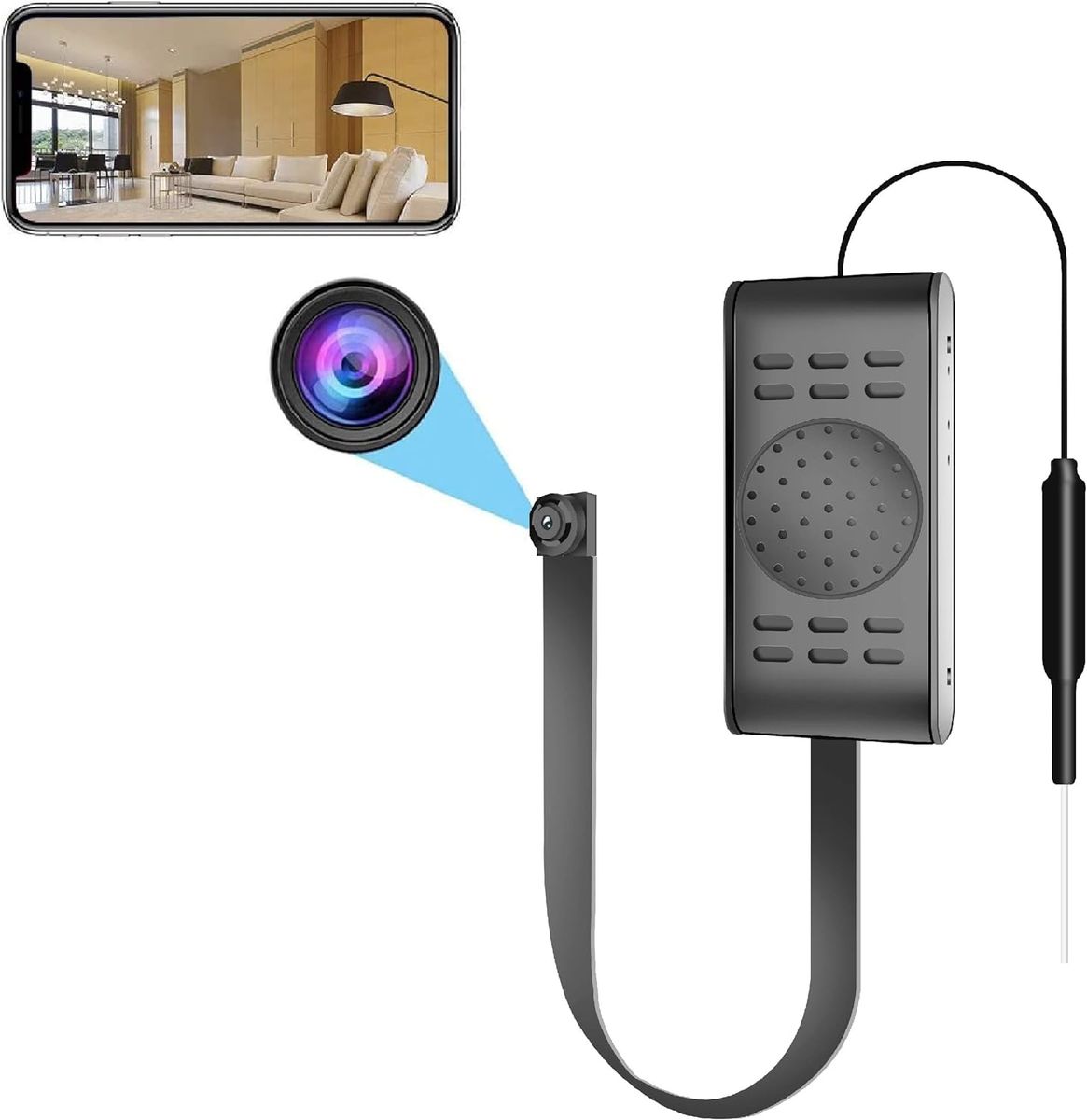 SANPROV Mini Kamera 1080P Überwachungskamera Videorecorder Klein IP Videokamera mit Bewegungsmelder für Home/Office/Wohnungen Sicherheit