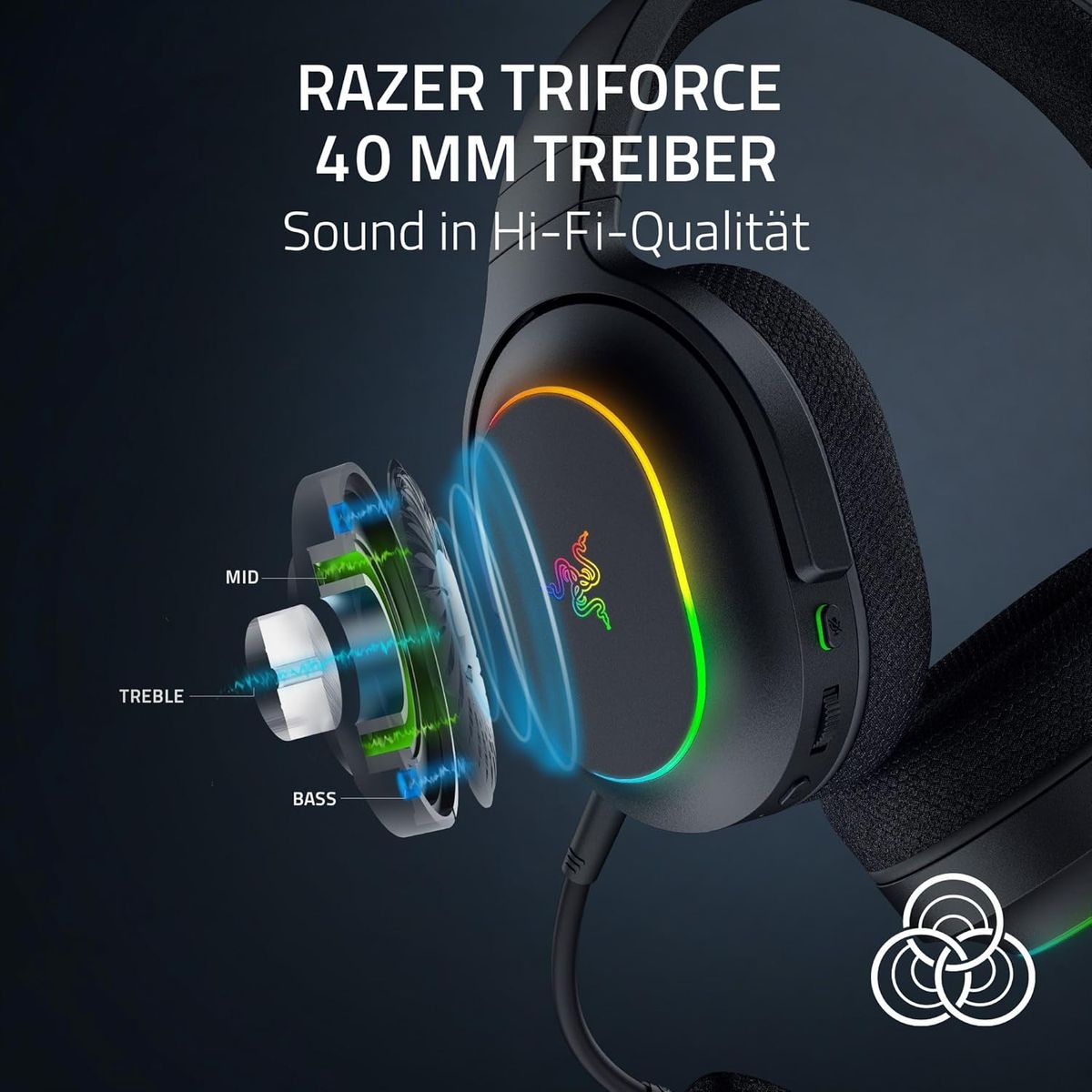 Razer Barracuda X Chroma - kabelloses Multiplattform-Gaming-Headset mit 6 Zonen Chroma RGB (SmartSwitch Hyperspeed & Bluetooth, 40mm Treiber, abnehmbares HyperClear Cardioid-Mikrofon) Schwarz