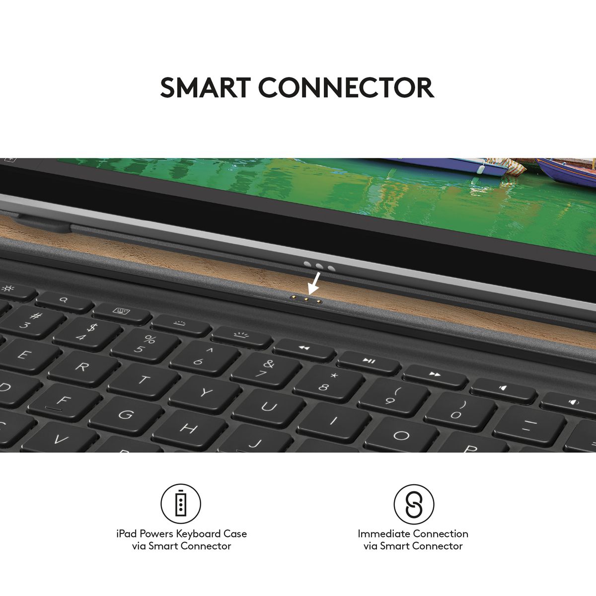 logitech SLIM COMBO Tastatur für Mobilgeräte Schwarz Smart Connector UK-Layout
