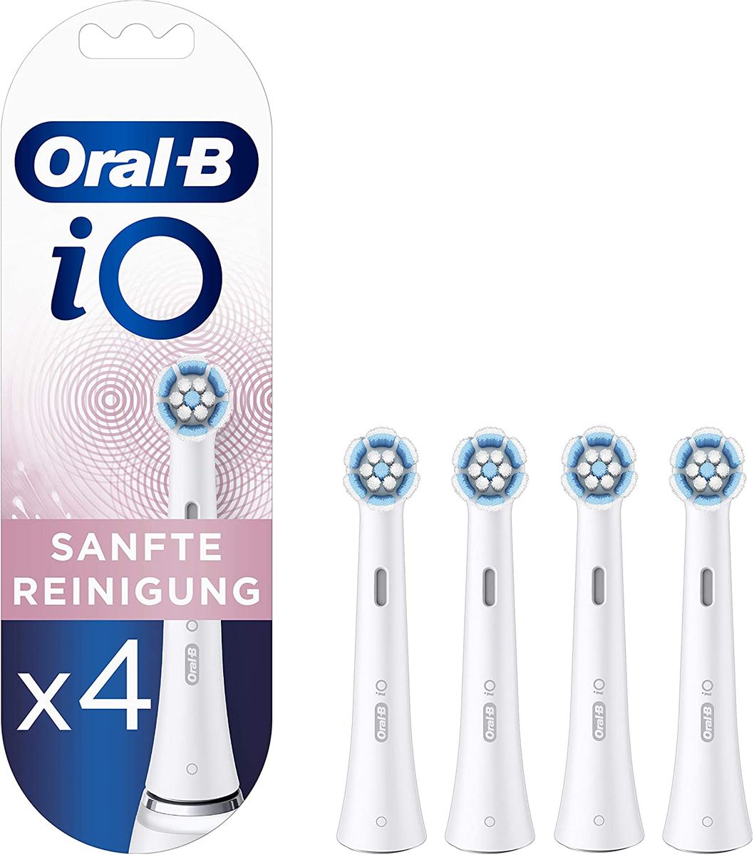 Oral-B iO Gentle Cleaning Attachable brushes for a sensational mouthfeel, letterboxable packaging, 4 pcs.