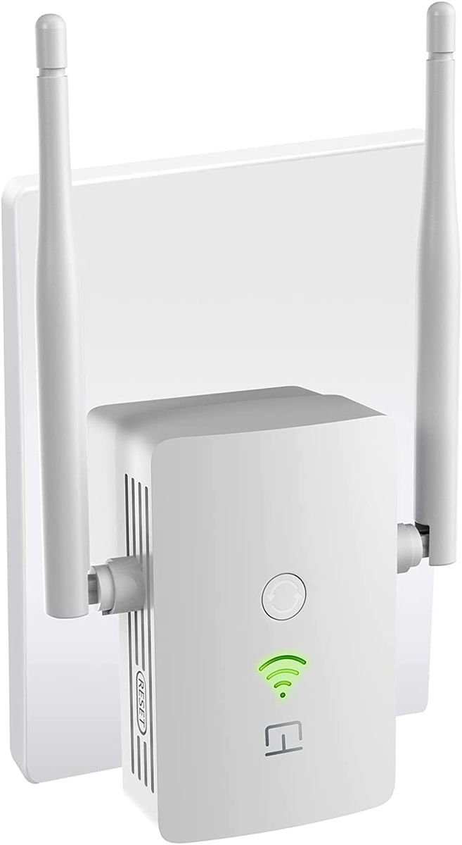 cotsoco WLAN Verstärker Repeater I 1.200Mbit/s Dualband WLAN Repeater I Internet Verstärker Hohe Reichweite, Repeater mit LAN Anschluss, Steckdose, 867Mbit/s 5GHz + 300Mbit/s 2,4GHz, Kompakte Bauweise