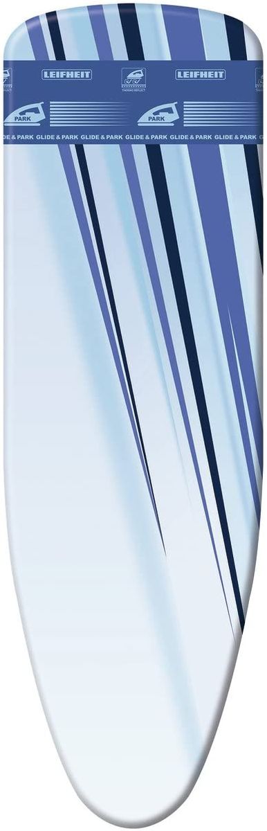 Leifheit Ironing Board Cover Thermo Reflect Glide & Park Universal, Ironing Surface up to 140 x 45 cm, Steam Iron, Steam and Heat Section, Slide Zone for Faster Ironing, Parking Zone for the Iron