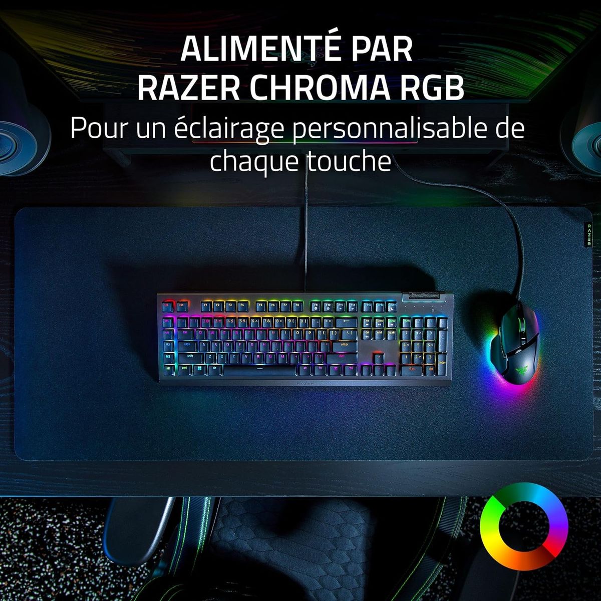 Razer BlackWidow V4 X (Switches Verts) - Clavier gaming mu00e9canique avec Razer Chroma RGB (6 touches macros du00e9diu00e9es, Touches ABS u00e0 double injection) - (FRA Layout - AZERTY)