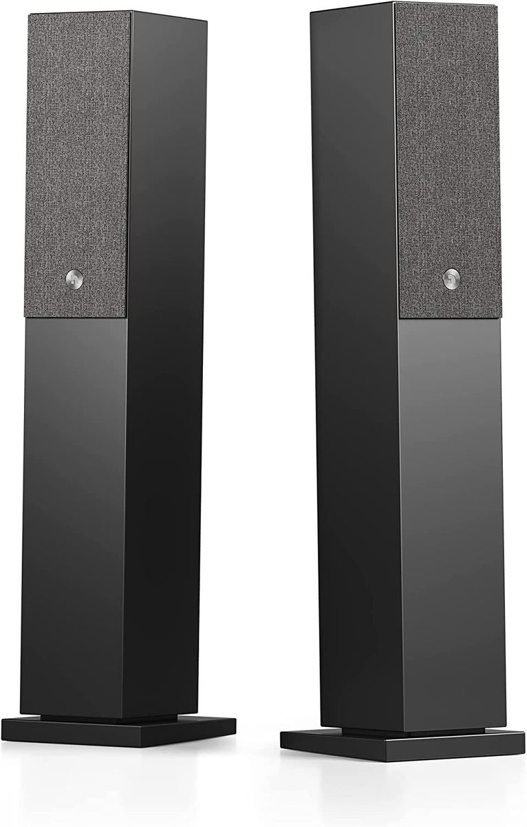 Audio Pro Coppia di Casse Stereo Wireless Multiroom da Pavimento con WiFi, AirPlay2, Google Cast, Spotify Connect, Bluetooth e HiFi - 2 Potenti Altoparlanti per Musica e Audio TV - Audio Pro A38 - Nero