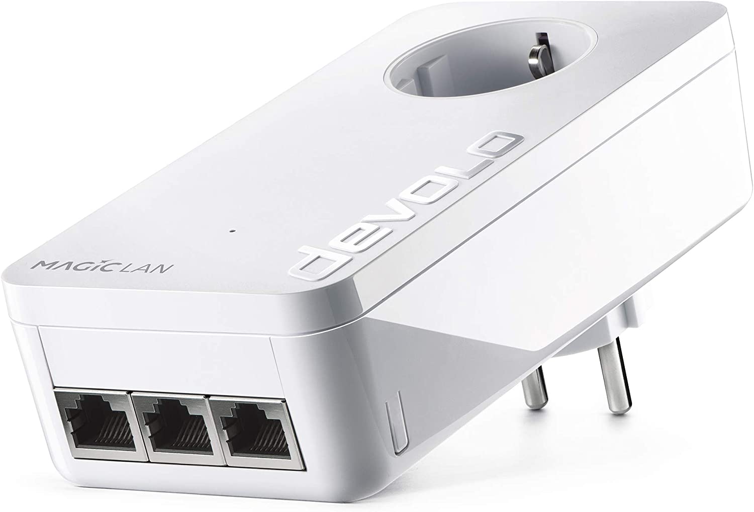 devolo LAN Powerline Adapter Magic 2 LAN triple Erweiterungsadapter -bis 2.400 Mbit/s ideal für Gaming 3x Gigabit LAN Anschluss dLAN 2.0 ohne WLAN Triple+ Erweiterungsadapter Magic 2 LAN