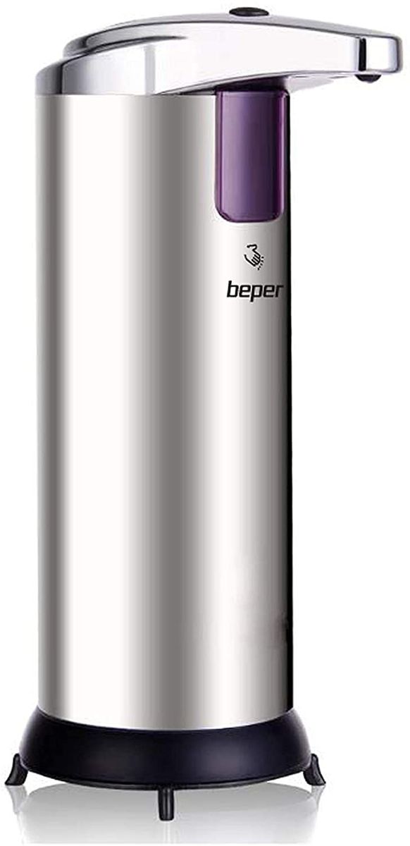 Beper Automatic Soap Dispenser, Steel/ABS, Infrared Sensor, 250ml Capacity, 3 Spout Settings, Anti-drip Device, Piccolo, Gray