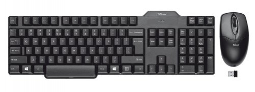 Trust kabelloses Deskset Tastatur RF Wireless schwarz IT-Layout