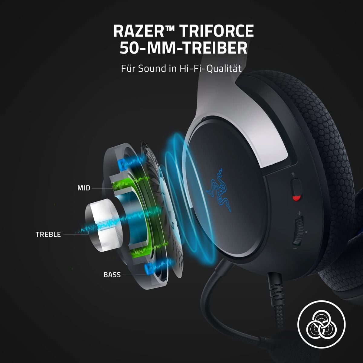 Razer Kaira X for PlayStation 2021 Gaming Headset Stereo 3.5mm Multi-Plattform White/Grey