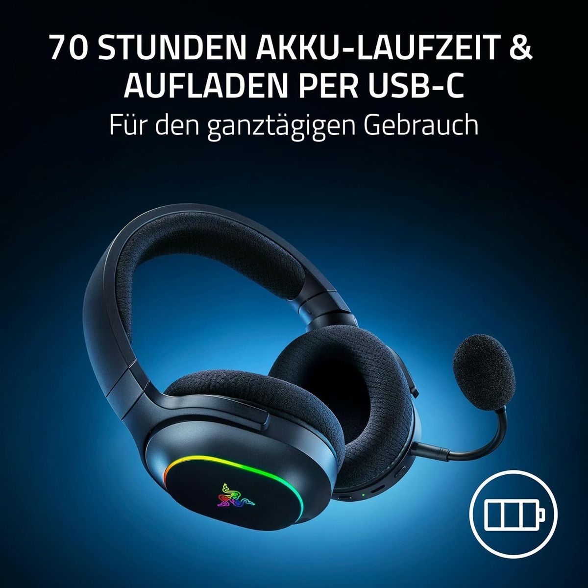 Razer Barracuda X Chroma - kabelloses Multiplattform-Gaming-Headset mit 6 Zonen Chroma RGB (SmartSwitch Hyperspeed & Bluetooth, 40mm Treiber, abnehmbares HyperClear Cardioid-Mikrofon) Schwarz
