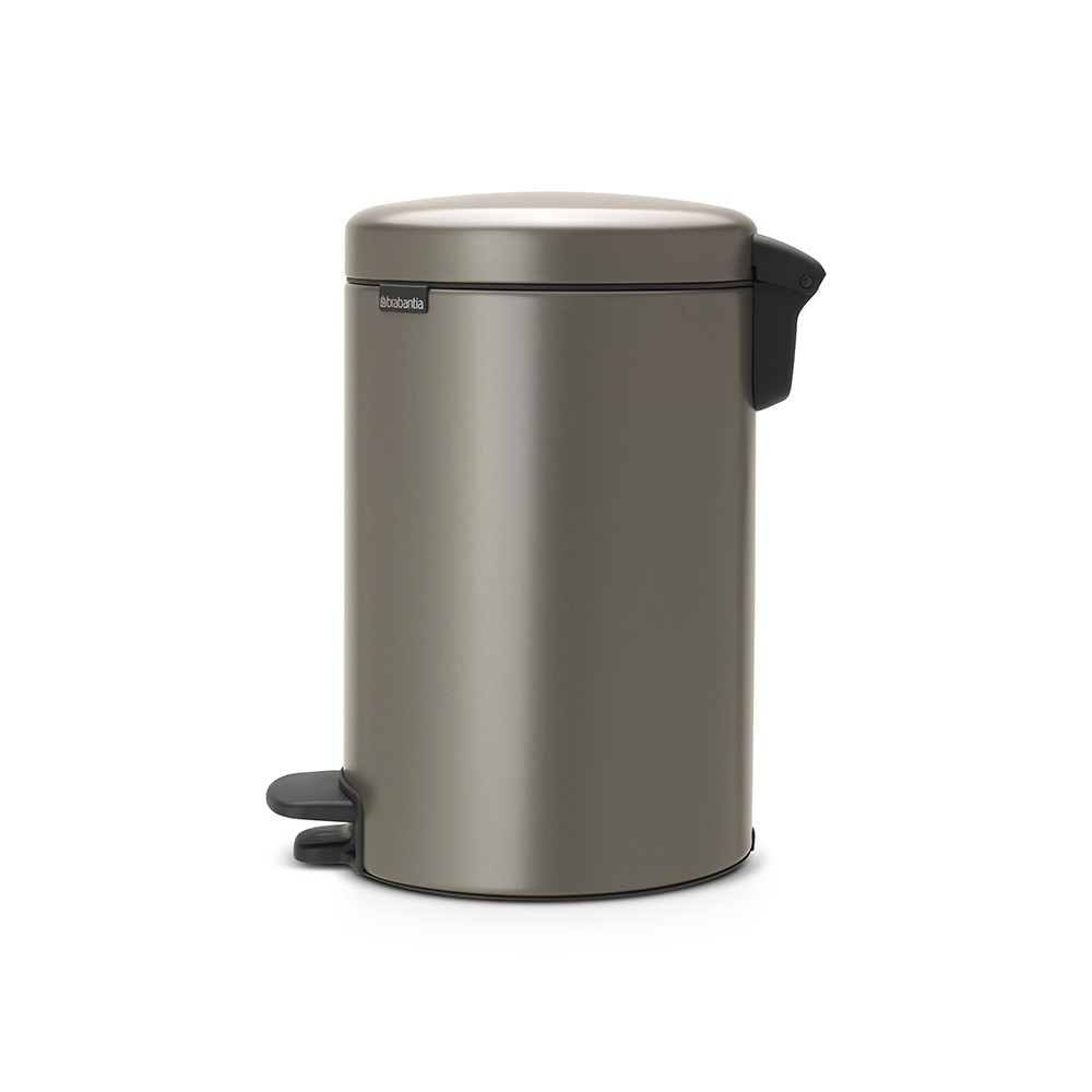 Brabantia Pedal bin with plastic inner bucket, steel, Platinum, 12Liter