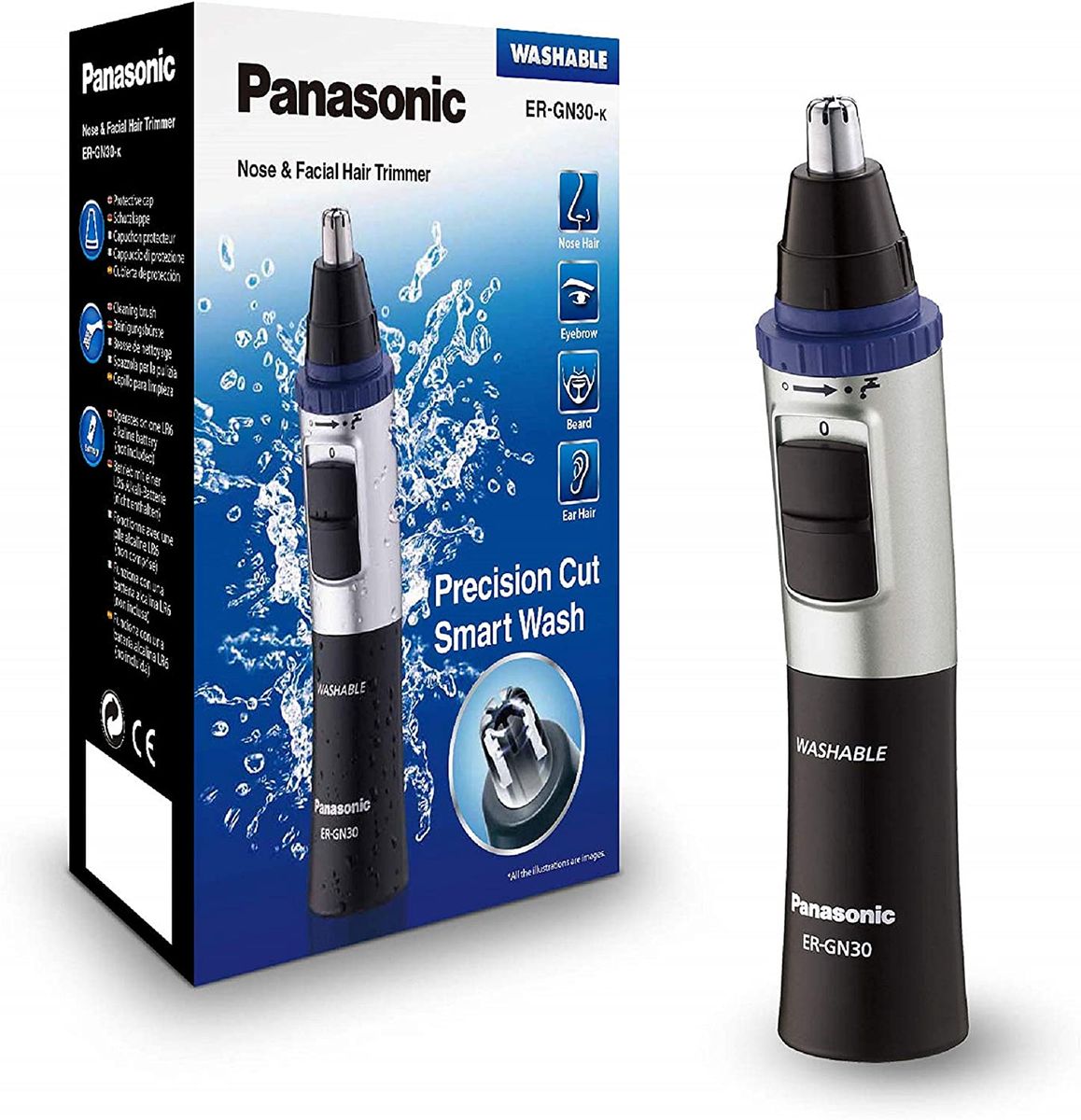 Panasonic Nose/Ear Hair Trimmer ER-GN-30K with Battery Operation