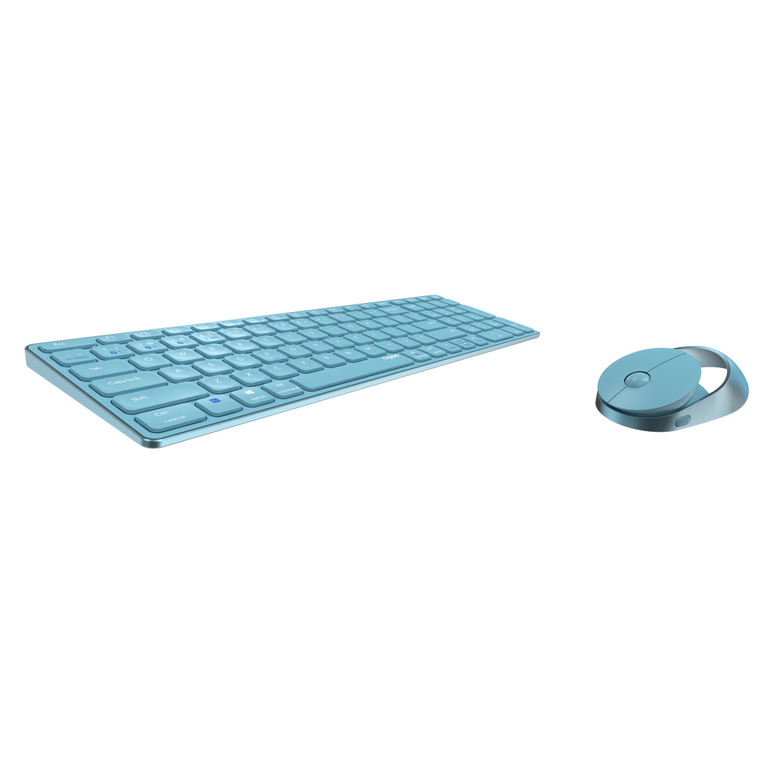 Rapoo 9750M Deskset Dual Wireless Keyboard Mouse Set 1.600 DPI Aluminium Blue DE Layout