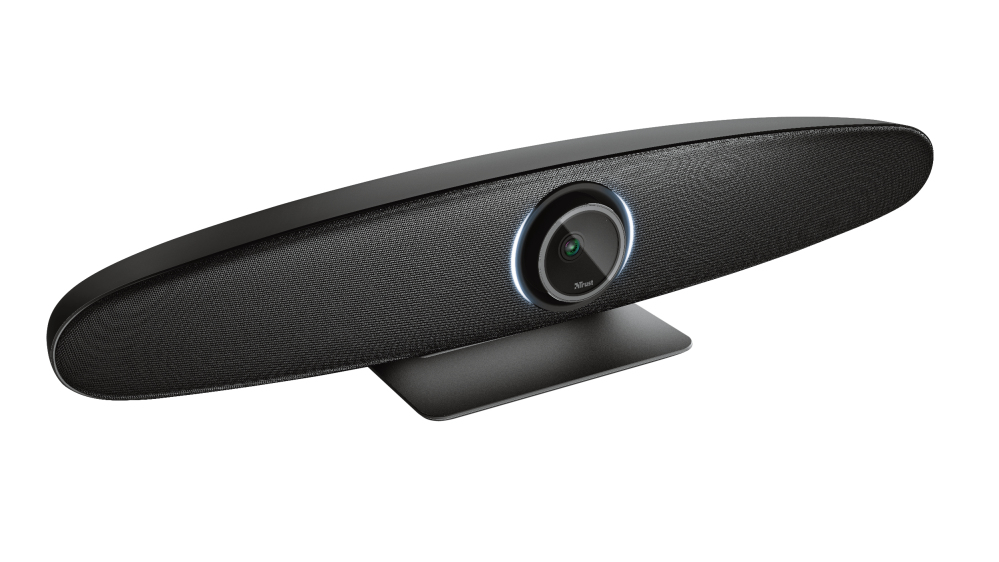 Trust Iris 4K Videokonferenz Kamera, All-in-One Ultra HD Konferenzkamera mit ClearView und ClearSound Technologie, 60 FPS, 120-Grad-Sichtfeld, für Konferenzräume, Videokonferenzen, Meetingräume