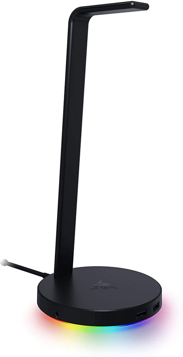 RAZER Base Station V2 Chroma Headset Stand with USB Hub and RGB Lighting (with 7.1 Surround Sound, Integrated Headphone Holder, Non-Slip Base) Black
