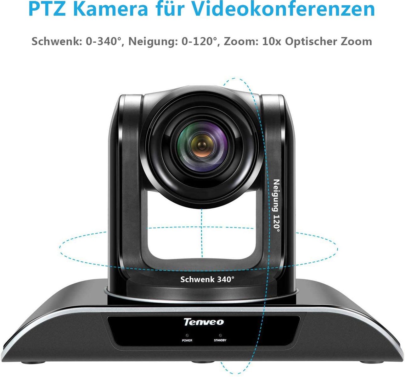 Tenveo VHD102U Conference Camera 10x Optical Zoom FHD Wide Angle USB PTZ