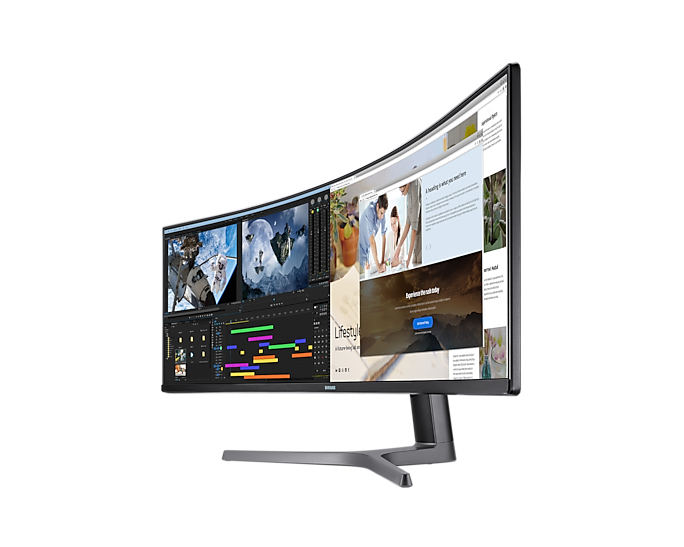 Samsung Odyssey Ultra Wide DQHD Gaming Monitor C49RG94SSR 49" VA-Panel QLED DQHD-Auflösung HDR1000 AMD FreeSync 2 HDR Bildwiederholrate 120 Hz Reaktionszeit 4 ms Samsung Odyssey Ultra Wide DQHD Gaming Monitor C49RG94SSR 49" VA-Panel QLED DQHD-Auflösung HDR1000 AMD FreeSync 2 HDR Bildwiederholrate 120 Hz Reaktionszeit 4 ms