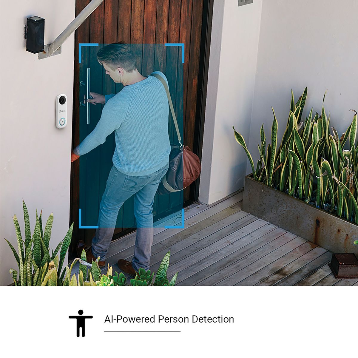 EZVIZ 2MP Bell Set with AI Person Detection and Chime, Two-Way Audio, 170° Field of View, H.265 Compression, Dual Band Wi-Fi, DB1C Kit