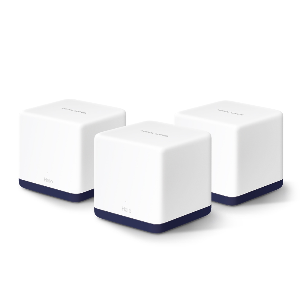 Mercusys Halo H50G AC1900 Wi-Fi Mesh System Dual Band WLAN Router & Repeater 1900 mbit/s up to 550m² MU-MIMO White 3er Pack v1.0