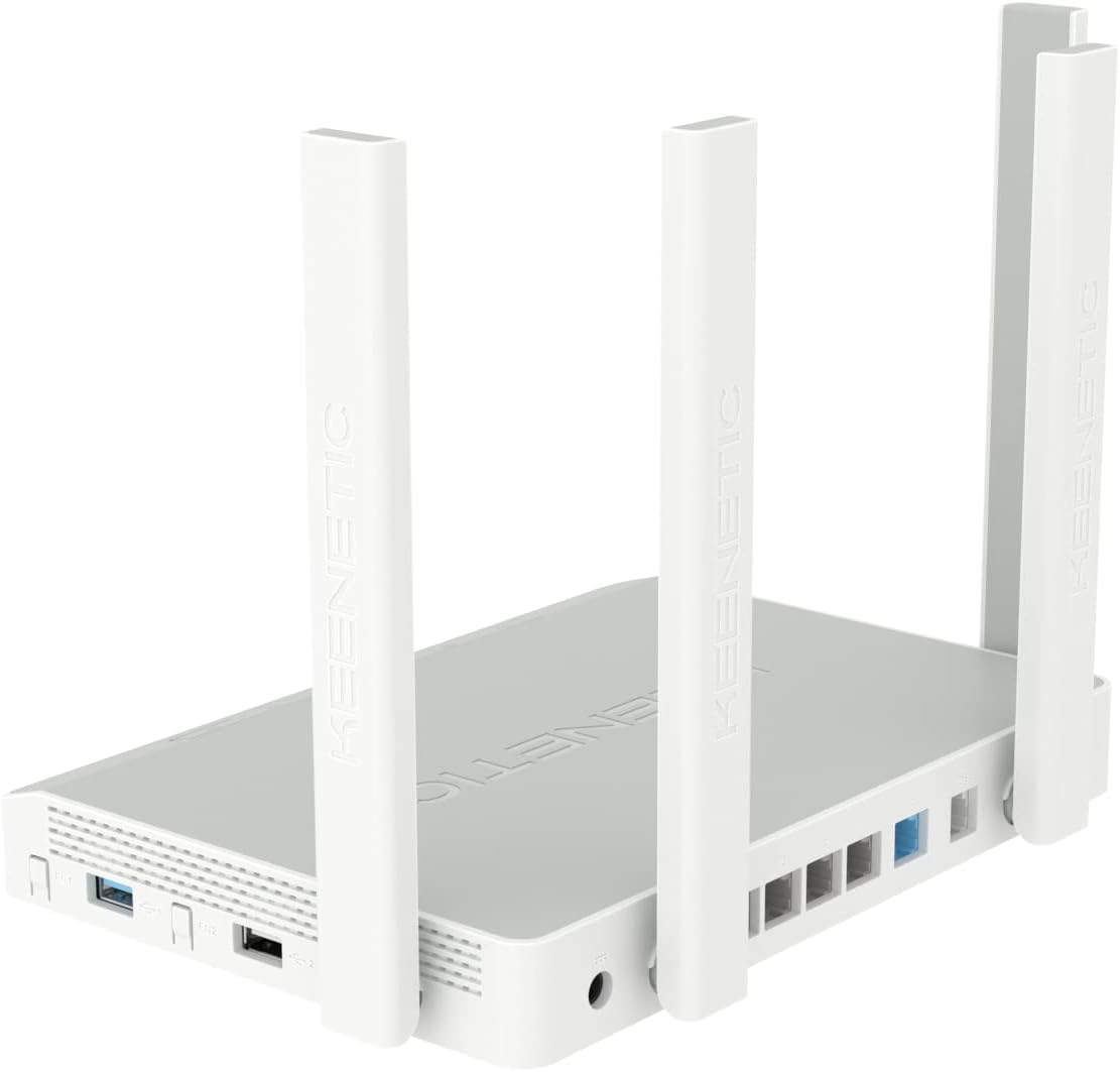 Keenetic Hero DSL AC1300 Mesh-Wi-Fi-5-Supervectoring-VDSL2/ADSL2+-Modem-Router mit einem 5-Port-Gigabit-Smart-Switch, USB-2.0- und USB-3.0-Ports