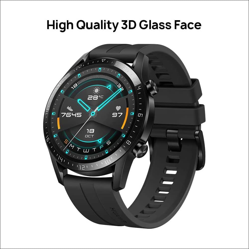 HUAWEI Watch GT 2 (46 mm) Smartwatch, 1,39 Zoll AMOLED-Display mit 3D-Glasbildschirm, 2 Wochen Akkulaufzeit, GPS, 15 Sportmodi, 3D-Glasbildschirm, Bluetooth-Calling Smartwatch, Mattschwarz