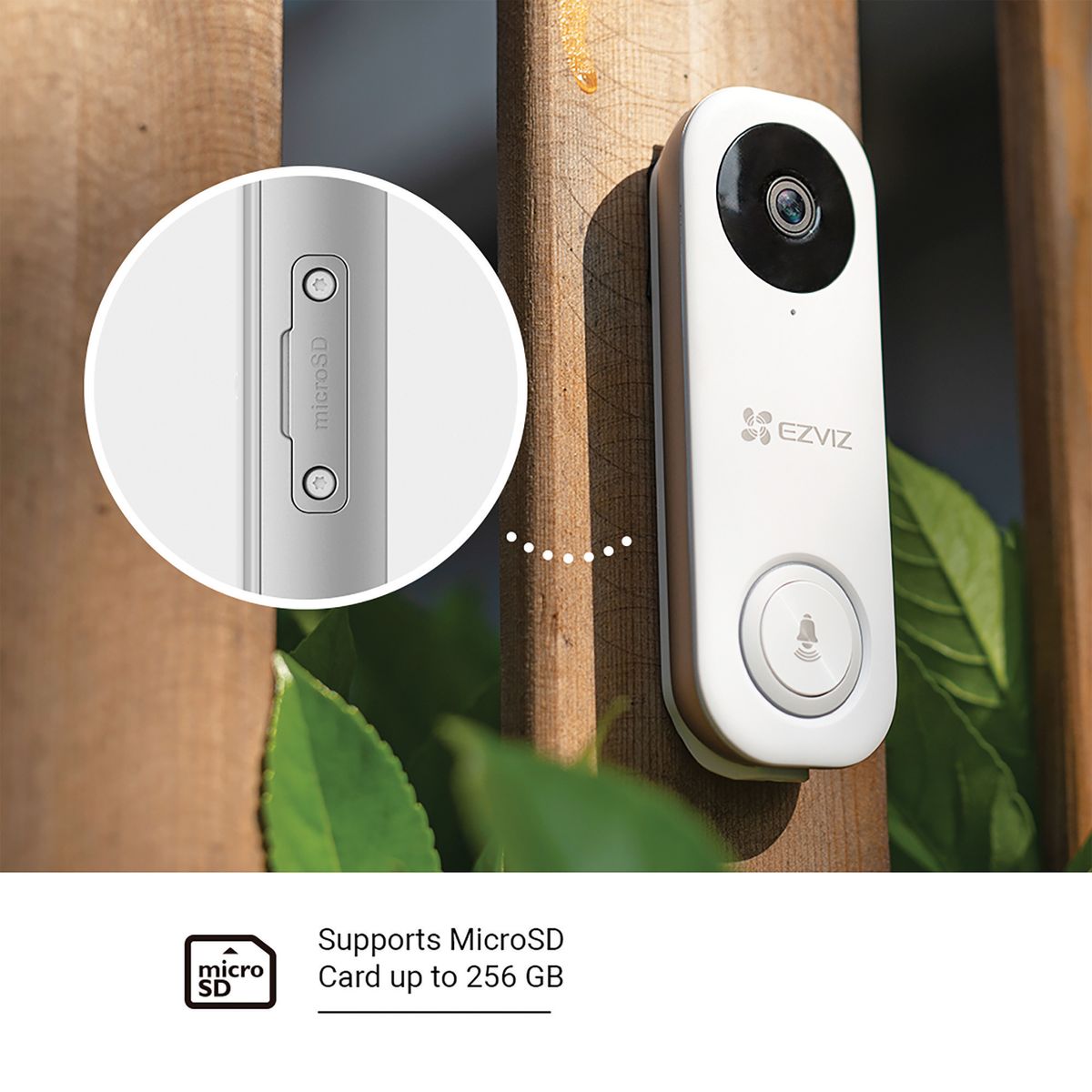 EZVIZ 2MP Bell Set with AI Person Detection and Chime, Two-Way Audio, 170° Field of View, H.265 Compression, Dual Band Wi-Fi, DB1C Kit