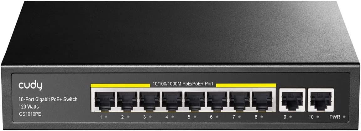 Cudy 8 Port Gigabit PoE Switch 10/100/1000Mbps PoE+ Ports 2 Gigabit Uplink Ports