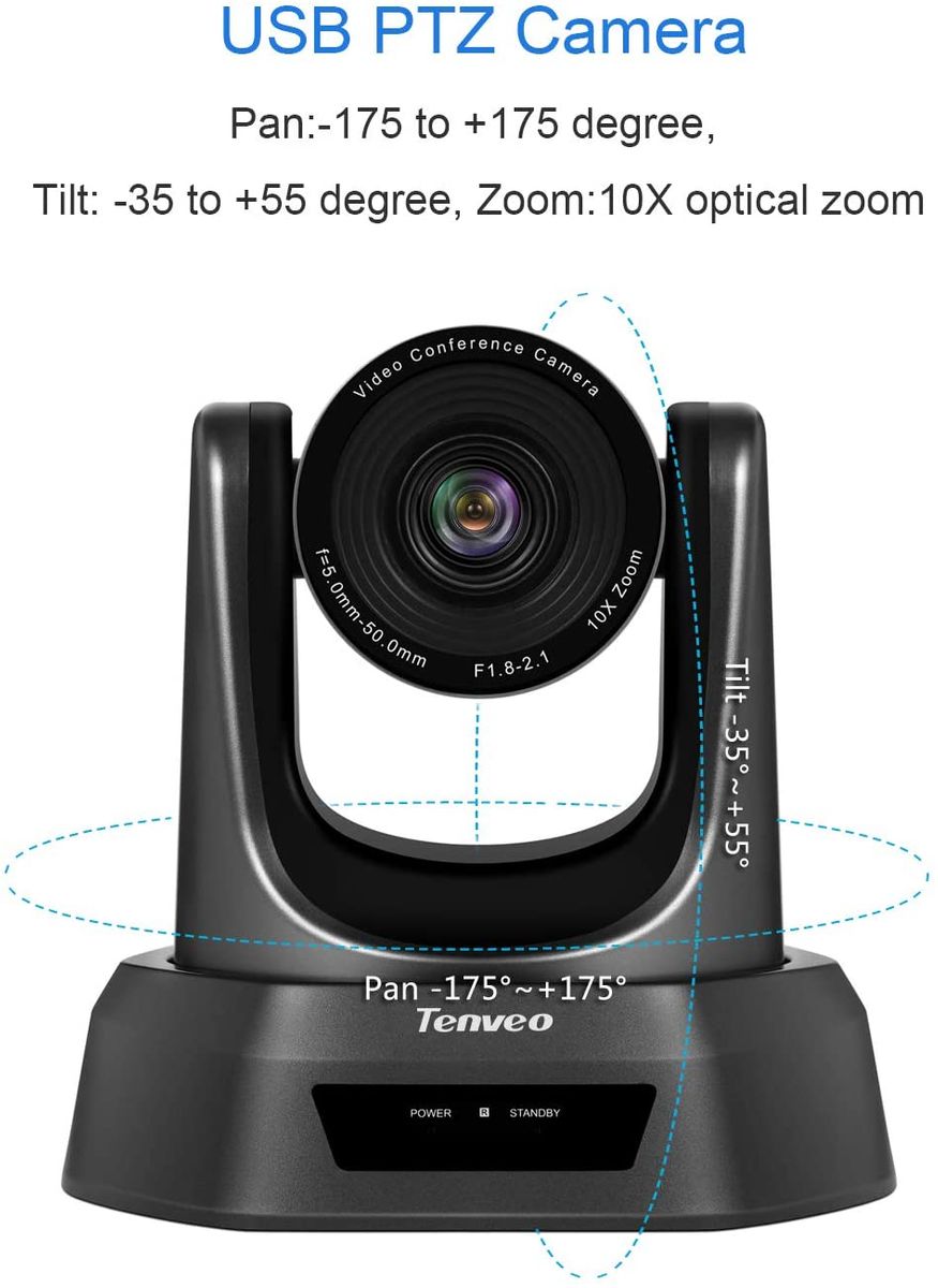 Tenveo Conference Cam Connect 10 x Zoom PTZ USB Speakerphone