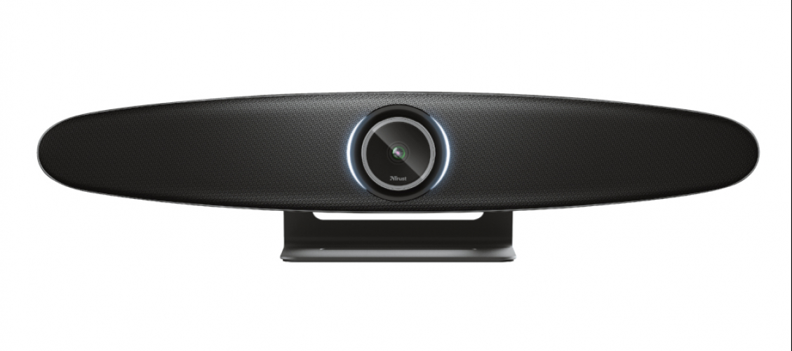Trust Iris 4K Videokonferenz Kamera, All-in-One Ultra HD Konferenzkamera mit ClearView und ClearSound Technologie, 60 FPS, 120-Grad-Sichtfeld, für Konferenzräume, Videokonferenzen, Meetingräume