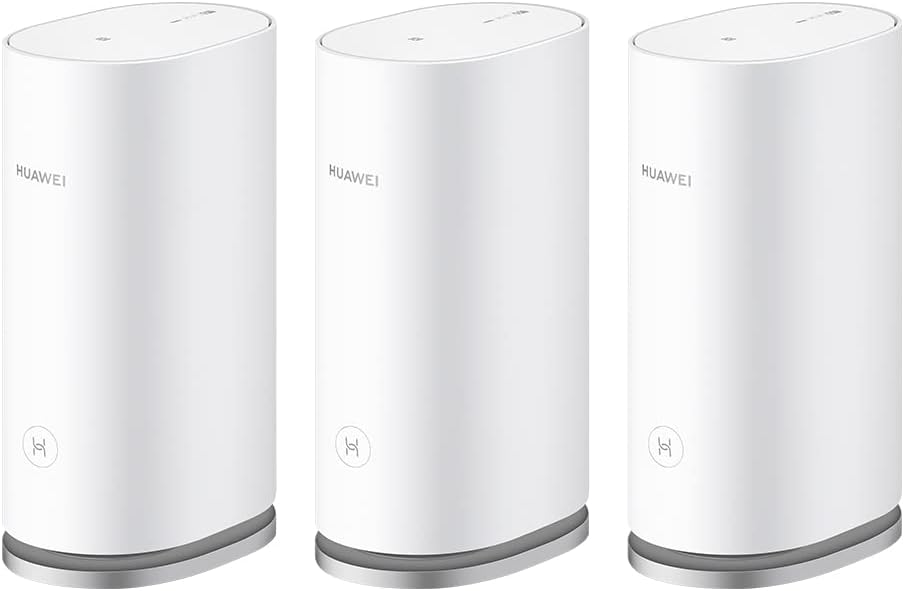 Huawei WiFi Mesh 3, système WiFi simultané Double Bande de Vitesse jusqu'à 2976 Mbit/s, AX3000 pour Une Couverture jusqu'à 600 m², Smart Roaming Multi-étages Blanc