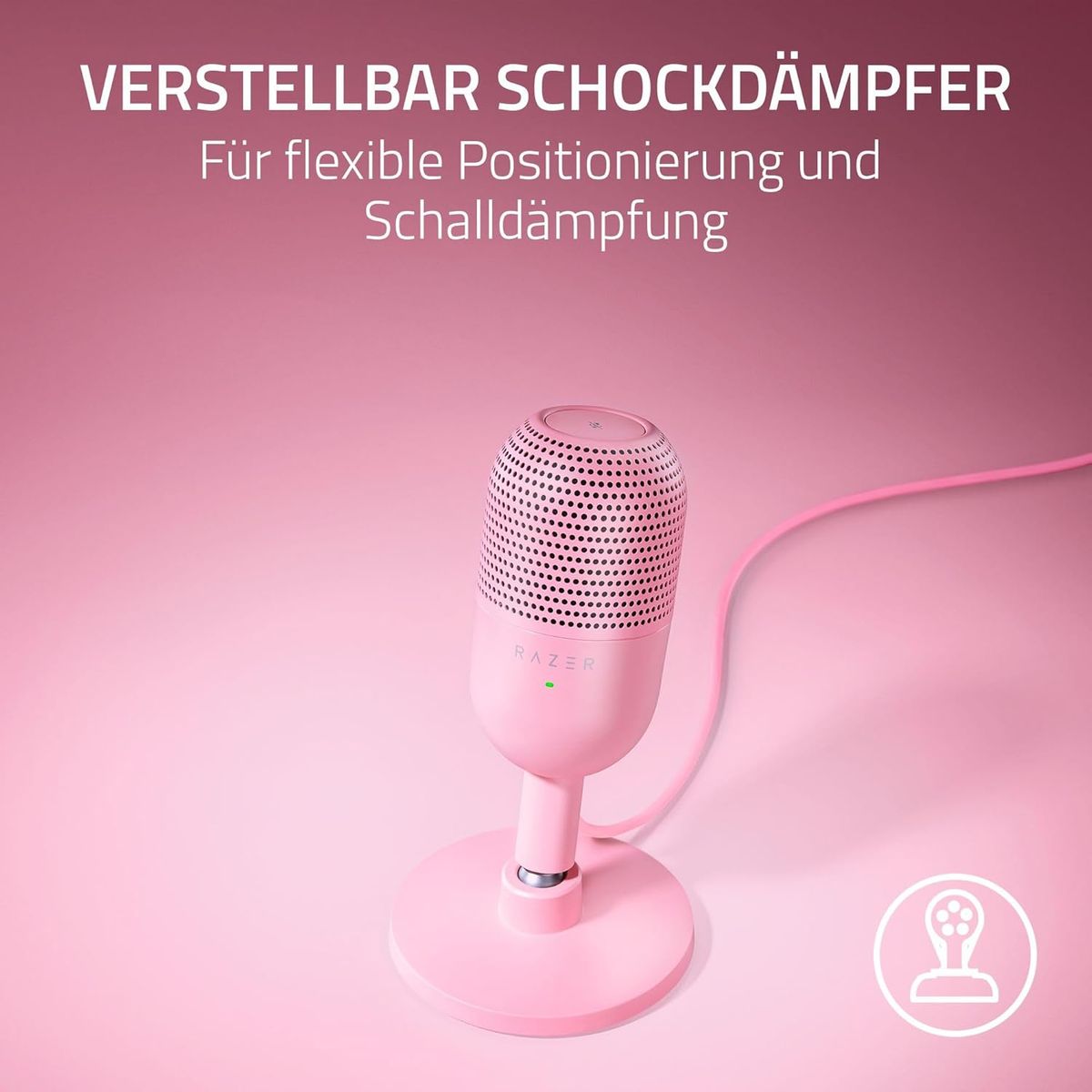 Razer Seiren V3 Mini - Ultrakompaktes USB-Mikrofon (14mm Supernieren Kondensatormikrofon, Tap-to-Mute-Sensor mit LED-Anzeige, integrierter Stoßdämpfer, Plug-and-Play Design) Quartz