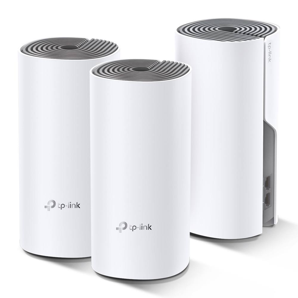 TP-Link Deco E4 Mesh Wi-Fi System AC1200 Dual Band WLAN Router & Repeater up to 370m² White 3er Pack v2.0