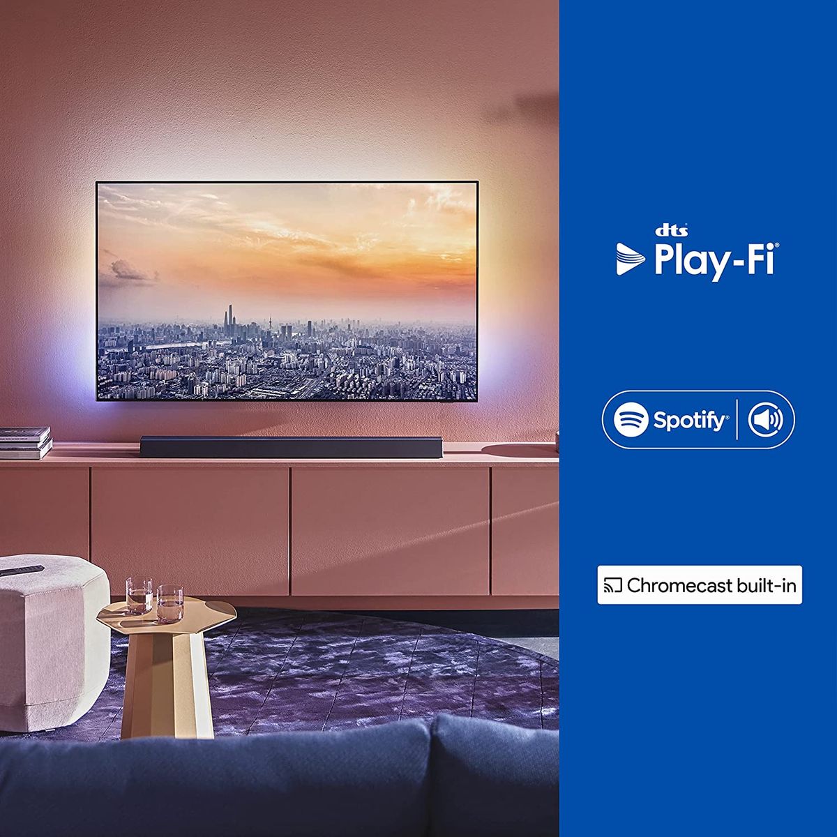 Philips B8805/10 Soundbar Subwoofer kabellos Bluetooth 400W Dolby Atmos eARC DTS