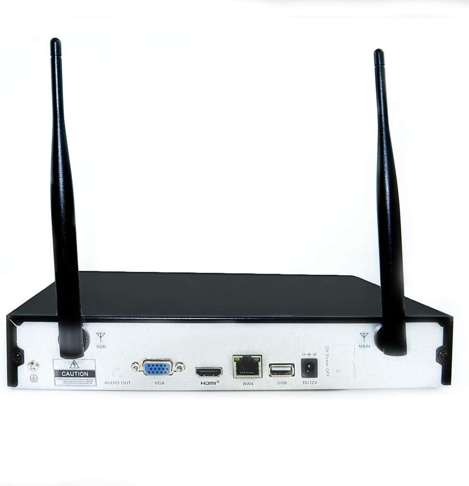 Inkovideo INKO-22M WLAN Komplettset mit 4-Kanal Netzwerkrekorder/Aufzeichnungsgerät und 2X 3 MP Überwachungskameras - Plug and Play, P2P, Nachtsicht bis 20 m