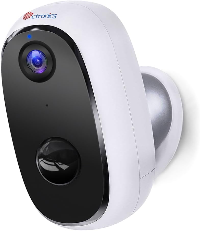Ctronics Outdoor Security WLAN Camera with Battery 10000 mAh 1080P Motion Detection 2-Way Audio