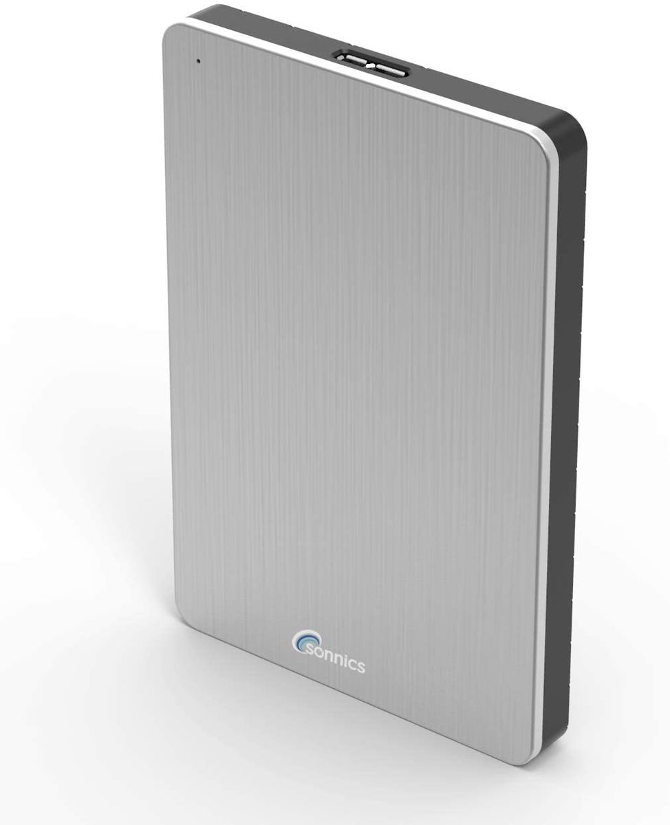 Sonnics 500GB Silver External Portable Hard Drive USB 3.0 super fast transfer speed for use with Windows PC, Apple Mac, XBOX ONE and PS4 Fat32