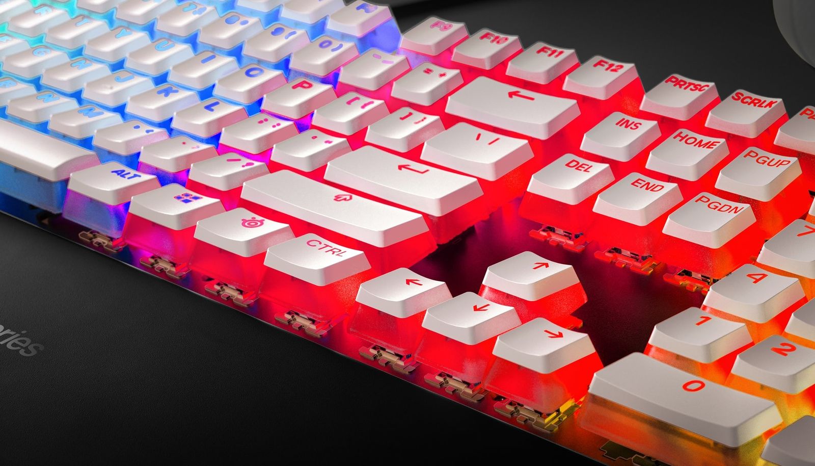 SteelSeries PrismCaps u2013 Double-Shot-Tastenset mit u201ePuddingu201c-Optik u2013 Kompatibilitu00e4t mit allen gu00e4ngigen mechanischen Tastaturen u2013 MX-Stu00f6u00dfel u2013 Weiu00df (Skandinavisches Tastaturlayout) - (NORDIC Layout -