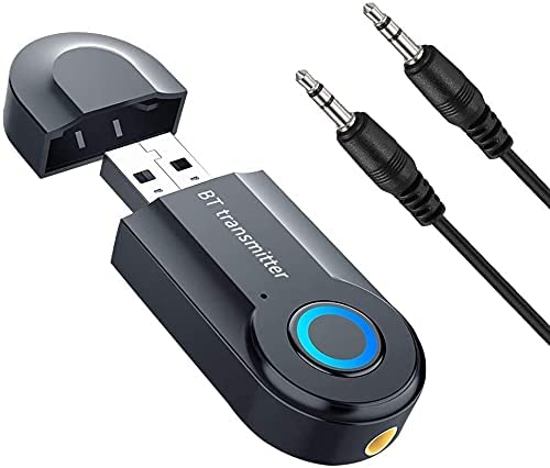 BARINI Bluetooth Transmitter, Bluetooth Receiver v5.0 for Car Wireless USB Audio Adapter, 3.5mm Stereo Jack, Wireless Bluetooth Adapter
