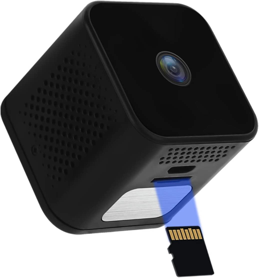 Igzyz Überwachungskamera Mini Kamera 1080P Videorecorder Tragbare WLAN Netzwerk Klein IP Kamera P2P Drathlos mit Bewegungsmelder, App Steuerung für Drinnen/Draußen