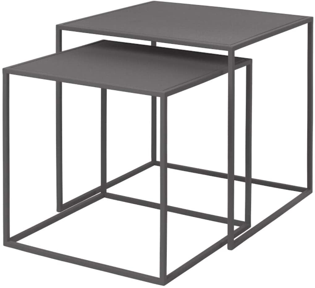 Blomus Unisex Adult Set of 2 Side Tables Side Tables Steel Grey One Size