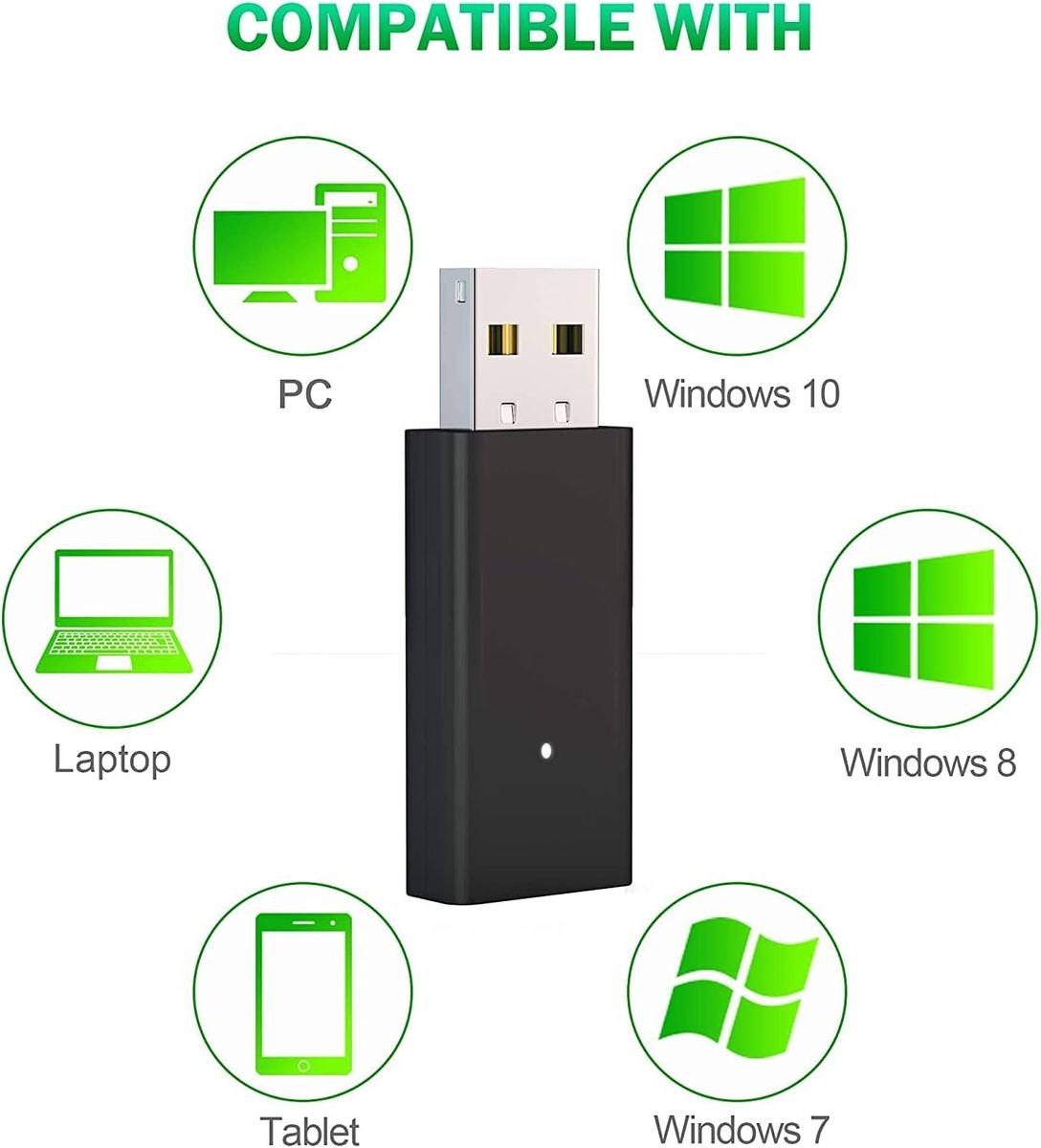 NOPWOK Xbox Wireless Adapter for PC Windows 10/7 / 8/8.1, Wireless Adapter Compatible with Xbox One X S/Series X S/Elite/Elite Series 2