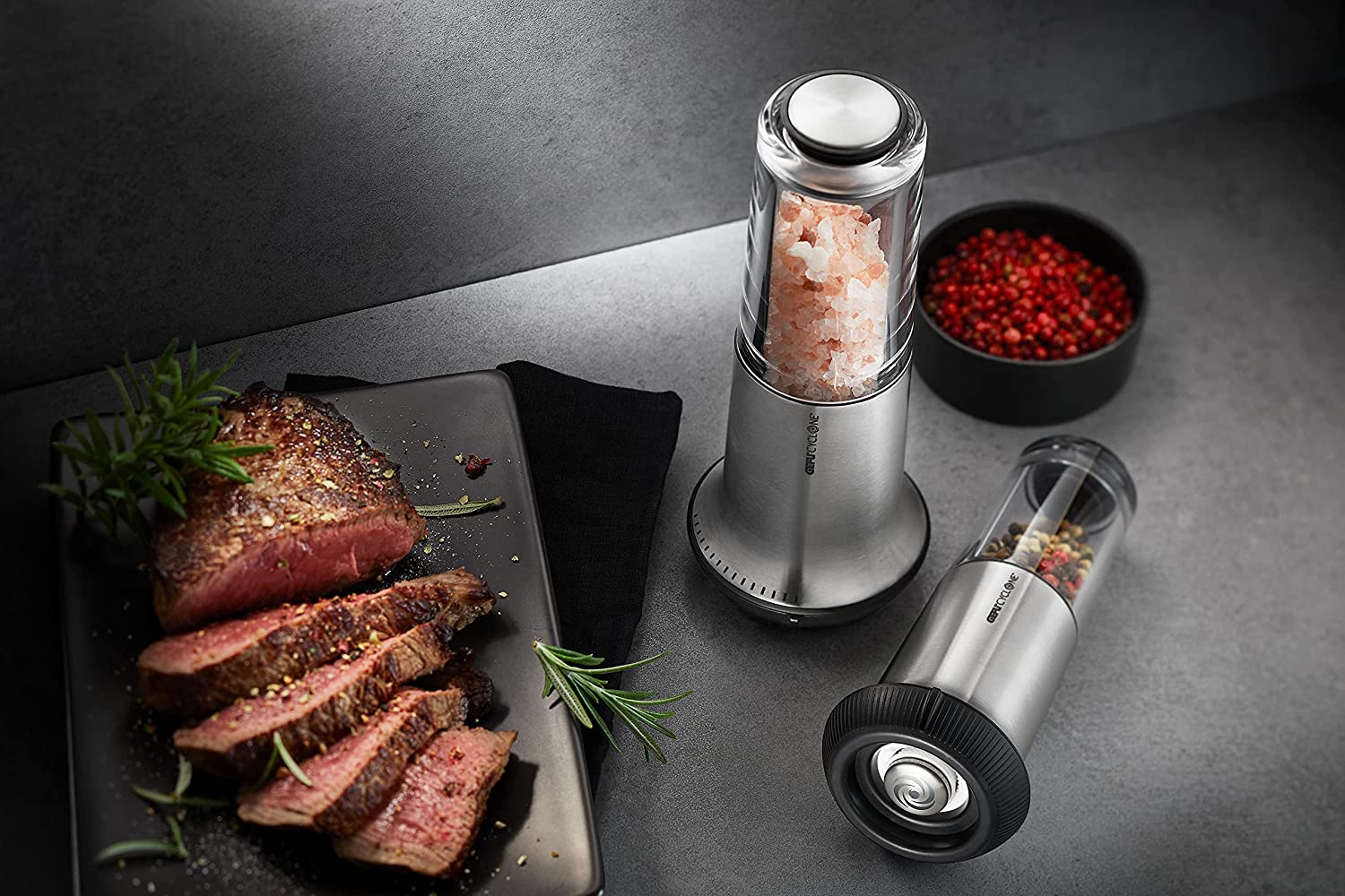 GEFU 34625 Salt or pepper mill, stainless steel, silver size S silver