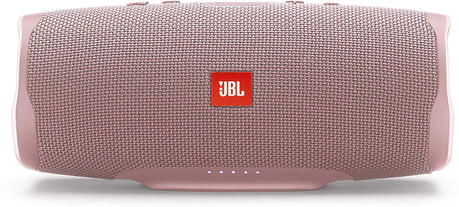 JBL Charge 4 Bluetooth-Lautsprecher in Pink – Wasserfeste, portable Boombox mit integrierter Powerbank – Mit nur einer Akku-Ladung bis zu 20 Stunden kabellos Musik streamen Rosa