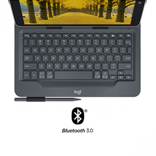 logitech Universal Folio Tastatur für Mobilgeräte Schwarz Bluetooth FR-Layout