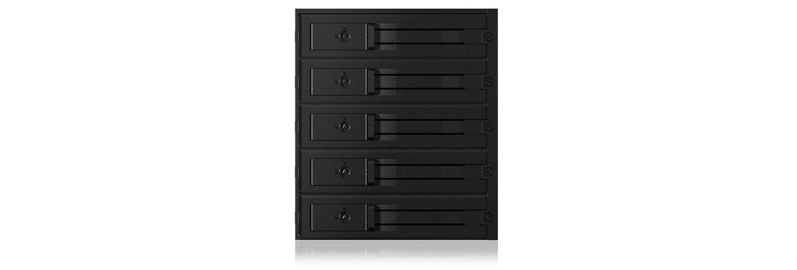 ICY BOX removable backplane for hard disks, 5x 3.5 inch in 3x 5.25 inch bay, SATA, fan, metal, black For 5x 3.5 inch