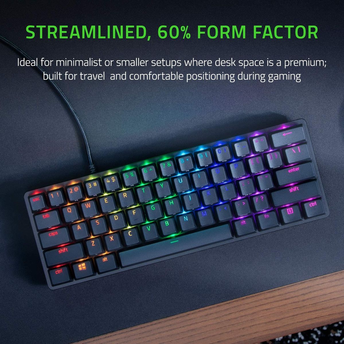 Razer Huntsman Mini Gaming Keyboard Optical Purple Switches RGB US-Layout ISO