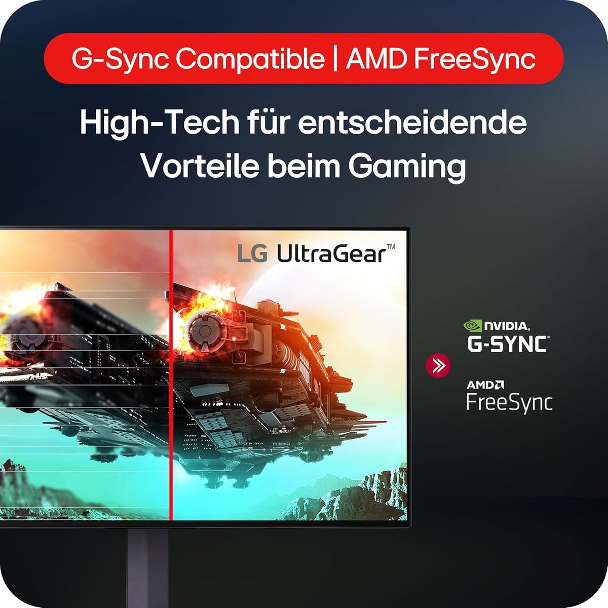 LG Electronics 24GS65F-B.AEU Ultragear™ FHD Gaming IPS-Monitor 24“ (60,47cm), 1920 x 1080, 16:9, 1ms GtG, 180 Hz, HDR10, NVIDIA G-Sync™, AMD FreeSync™ - Schwarz